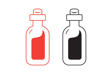 Bottle art silhouettes with white background