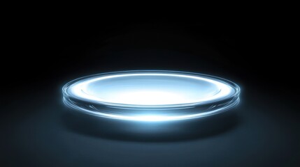 Futuristic Glowing Platform: Abstract Cyberpunk Display