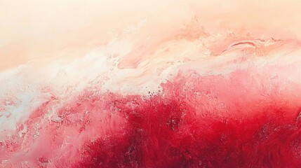 Fototapeta premium Abstract painting, flowing colors of pink, white and red.