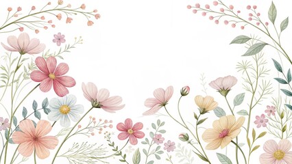 Naklejka premium Floral background with flowers