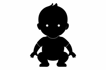 baby sihouette black vector