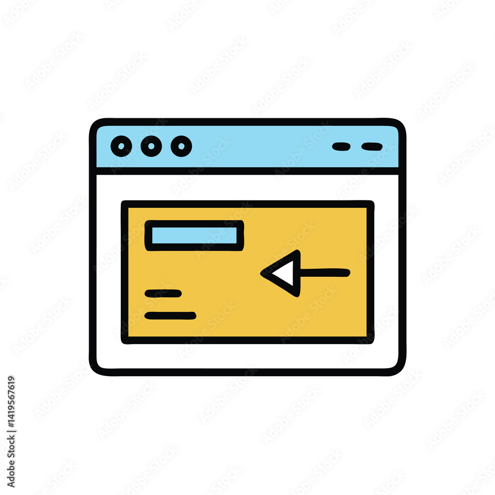 Poster browser window on white background