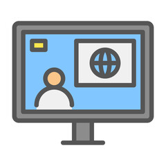 world news filled outline icon. breaking news color line illustration.