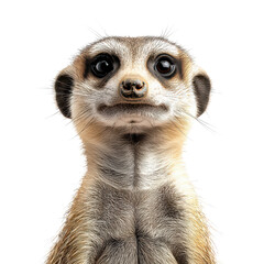 Spirited meerkat png standing meerkat png curious animal png alert meerkat png desert creature png playful meerkat png social animal png small mammal png cute meerkat png white background image