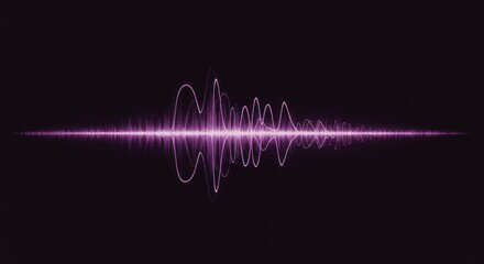 Abstract purple waveform or soundwave illustration against a dark background.