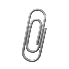 Silver paperclip isolated on white