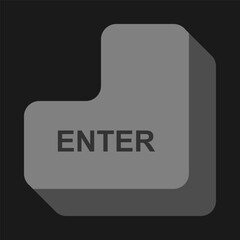 Simple enter key vector in flat style. Minimalist and modern illustration design.