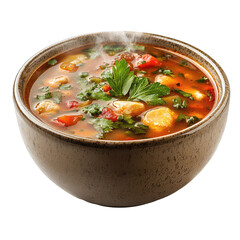 Steaming soup png hot soup bowl png freshly made soup png comfort food png warm broth png soup with steam png homemade soup png cozy meal png savory liquid dish png white background image