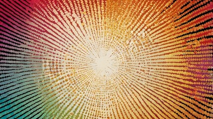 Obraz premium Radiant Burst: An Abstract Pointillist Artwork in Warm Hues