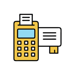 card reader transaction on white background