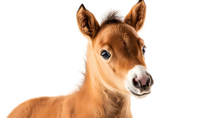 Fototapeta premium Close-Up Full Body Foal Isolated On White Background