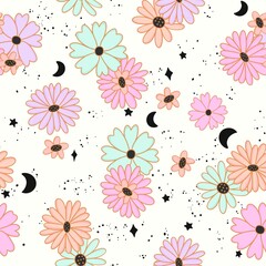 pattern design painted with pastel colors