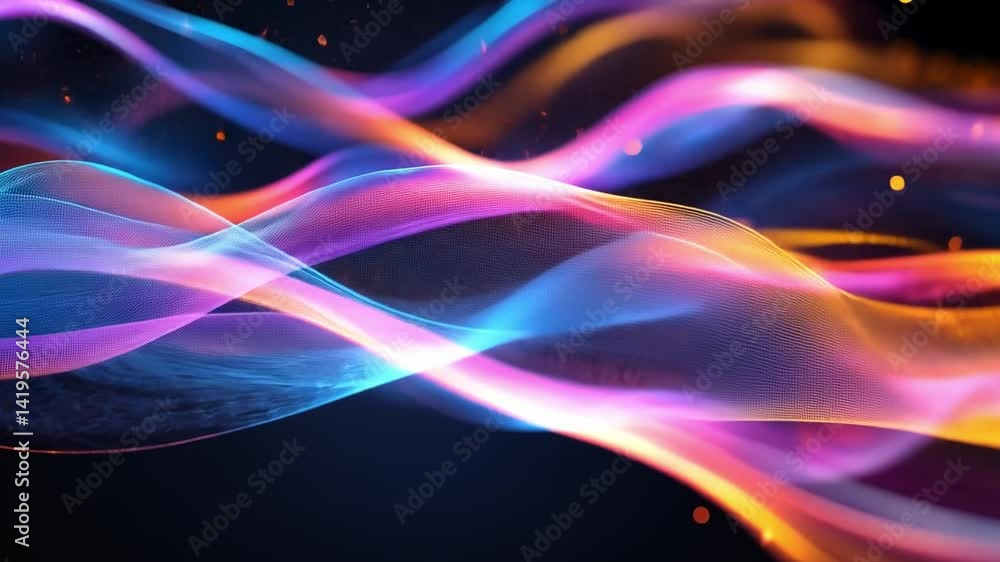 Aufkleber vibrant abstract waves of colorful light in motion fluid background design that evokes energy and dy
