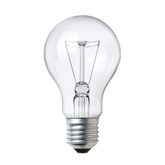 Bright Transparent Light Bulb Isolated on a White Background for Home Improvement and Design Projects
