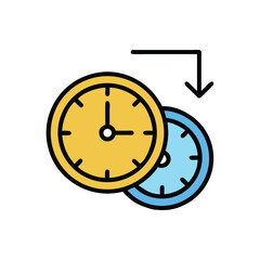 clock time schedule on white background