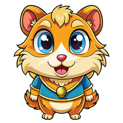 Cute Cartoon Hamster in Fancy Outfit
