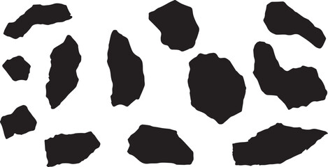 set of silhouette old rough paper