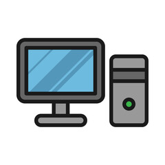 Simple computer vector with solid line style. Minimalist and modern illustration design.