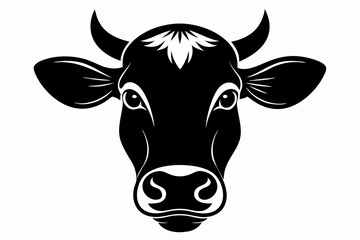 cow face silhouette black vector © MK