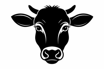 cow face silhouette black vector © MK