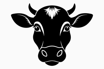 cow face silhouette black vector © MK