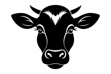 cow face silhouette black vector © MK