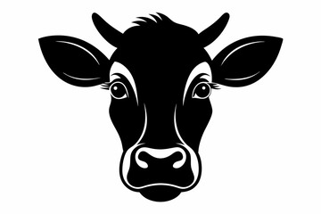 cow face silhouette black vector © MK