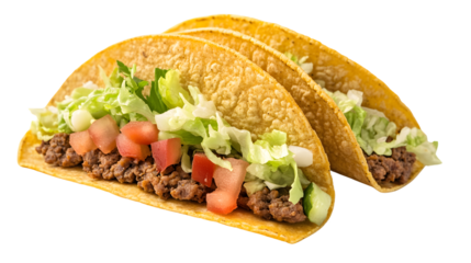 Delicious two tacos on a white background for food lovers