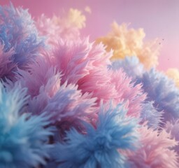 Blurred, fluffy pink, blue, yellow blend, dreamy backdrop,  blurry,  smooth