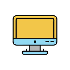 desktop monitor on white background