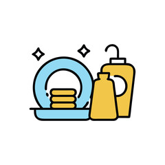 dishwashing symbol on white background