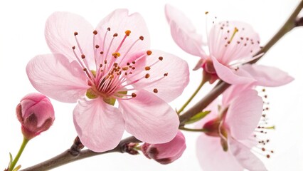 Fototapeta premium Pink cherry blossom isolated