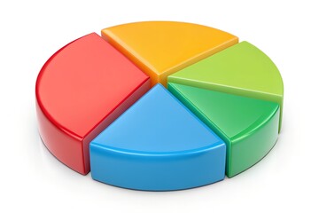Obraz premium 3d pie chart icon isolated on white or white background.