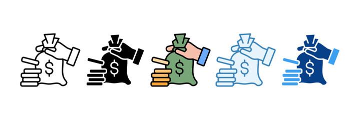 Wealth Management  Icon Set Multiple Style Collection