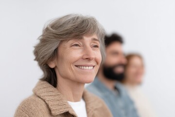 capture festive gathering with diverse friends laughing blurred background enhancing joyous atmosphere