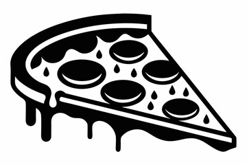 pizza silhouette black vector