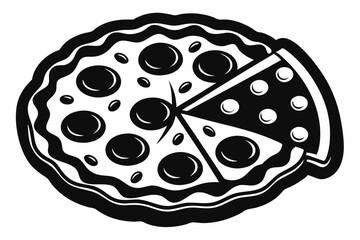 pizza silhouette black vector