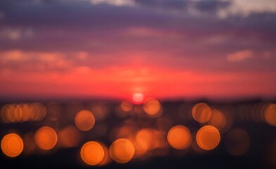 Colorful sunset bokeh - abstract background