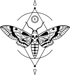 Butterfly with skull tattoo