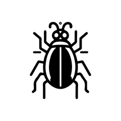 Cartoon vector illustration of a bug including a beetle, ant, and other insects in a funny, cute style with macro details and isolated on a white background
