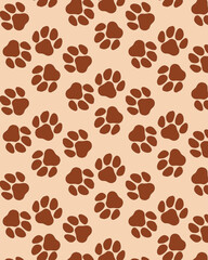 Cute Dog Paw Background for Fabric, Wallpaper, and Stationery