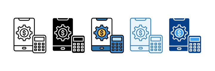 Financial Tools  Icon Set Multiple Style Collection