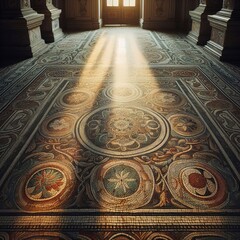 Worn Floor of evening light