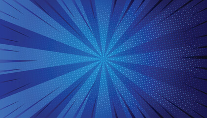 Fototapeta premium Abstract blue comic zoom