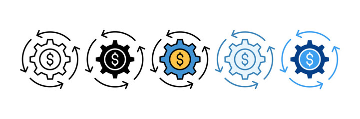 Savings Automation  Icon Set Multiple Style Collection