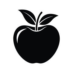 Stylized apple with clean curves and stem logo icon