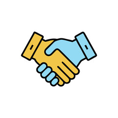 handshake agreement contact on white background