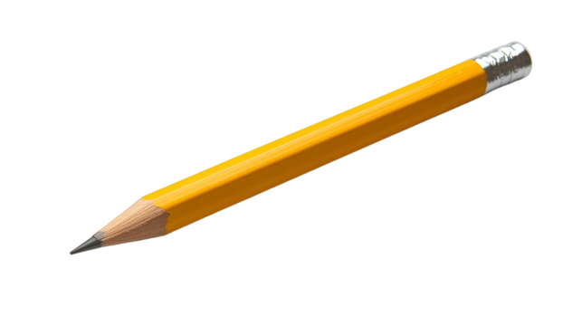 isolate Sketching inspiration with a yellow pencil on white background art supplies minimalist setting close-up view isolate
