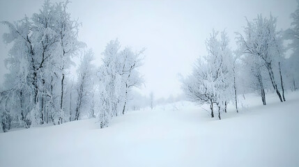 Fototapeta premium Snowy Pixelated Forest Landscape