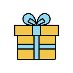 large square gift box on white background